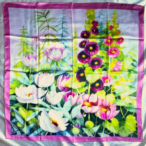 Accessories - floral silk scarf